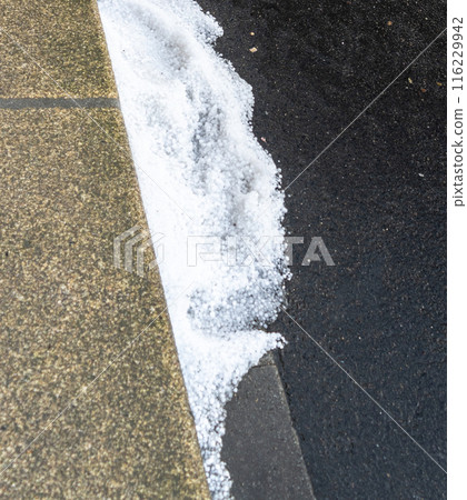 Big Hails after Hailstorm, Ice Hail on Street, Large Hailstone Damage, Big Ice Balls, Natural Disaster Big Hails after Hailstorm, Ice Hail on Street, Large Hailstone Damage, Big Ice Balls, Natural Disaster 116229942