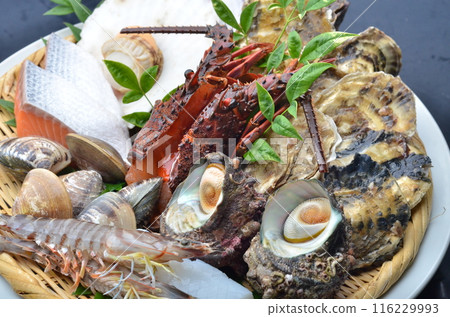 A luxurious plate of fresh seafood A luxurious plate of fresh seafood 116229993