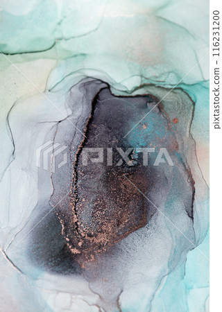 Abstract Ink Swirls in Teal and Gray Abstract Ink Swirls in Teal and Gray 116231200
