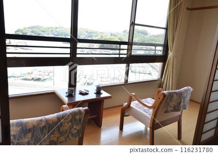 View from a traditional Japanese room by the sea View from a traditional Japanese room by the sea 116231780