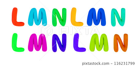 Plasticine Alphabet Isolated, Modeling Clay Letters, Creativity Modelling Material ABC, Clay Dough Lettering, Plasticine Alphabet Isolated, Modeling Clay Letters, Creativity Modelling Material ABC, Clay Dough Lettering, 116231799