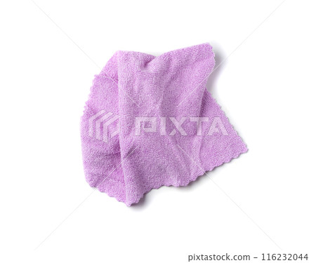 Cleaning cloth stack isolated. Wipe rag, cleaning microfiber towel, wiping cotton napkin, microfibre fabric 116232044