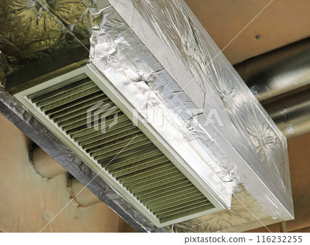 Dirty exhaust duct in a factory Dirty exhaust duct in a factory 116232255