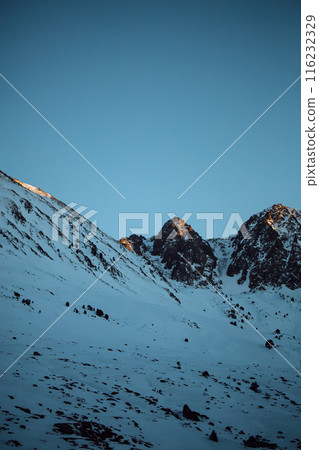Panoramic view of the snowy mountains of the Alps. Nature. Panoramic view of the snowy mountains of the Alps. Nature. 116232329