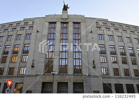 Headquarters of Czech National Bank (Ceska narodni banka, CNB), central bank of Czech Republic, in Prague, Czech Republic 116232495