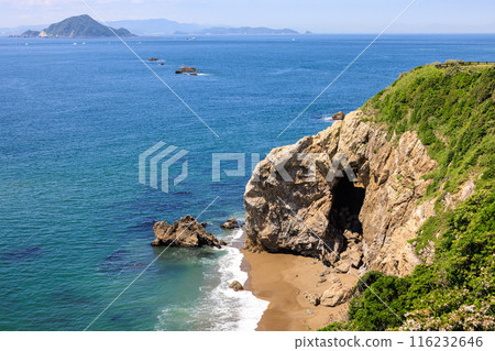 愛知縣田原市日出時的石門近景 116232646