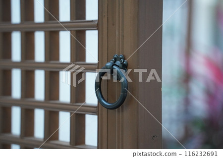 Korean traditional windows and round handles 116232691