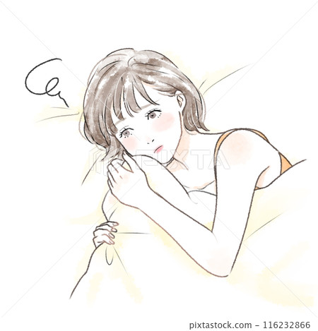 Illustration of an insomnia woman Illustration of an insomnia woman 116232866