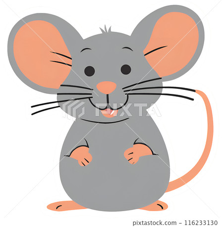 可愛的灰老鼠的插圖 116233130