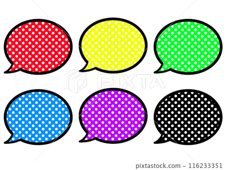 Colorful and simple dot pattern speech bubble Colorful and simple dot pattern speech bubble 116233351