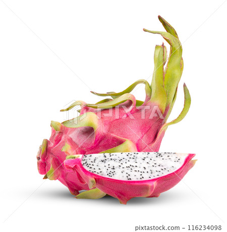 Dragon fruit, pitaya isolated on  white background 116234098