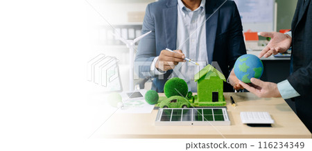 Business team people planning hand using laptop for working technology and business Net zero and carbon neutral concept.NET ZERO Business team people planning hand using laptop for working technology and business Net zero and carbon neutral concept.NET ZERO 116234349