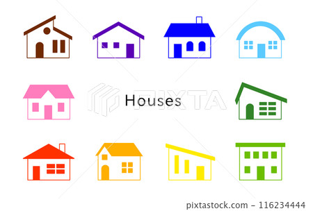 房屋各種色彩繽紛的房子 116234444