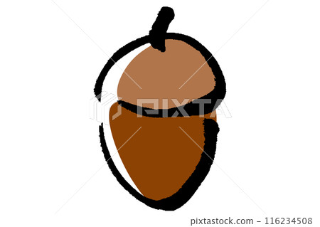 Acorn illustration drawn by a brush 116234508