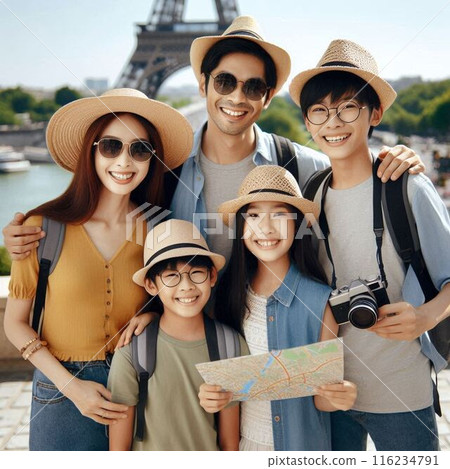 遊客在巴黎拍紀念照 116234791