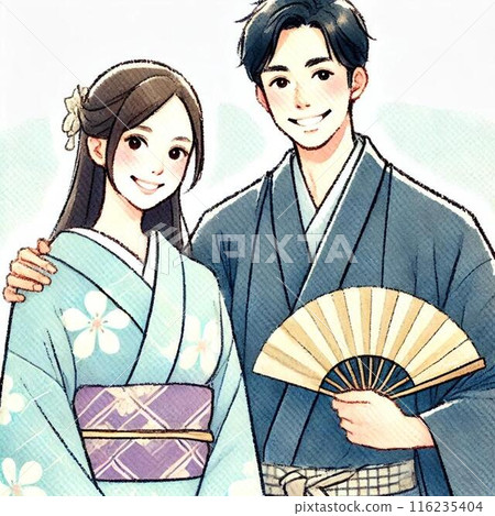 穿著浴衣的夫婦 116235404