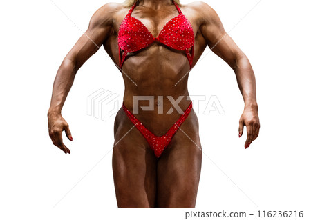 women posing figure front for bikini fitness competition isolated on white background women posing figure front for bikini fitness competition isolated on white background 116236216
