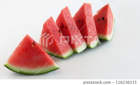 Summer fruit: sliced watermelon 116236315