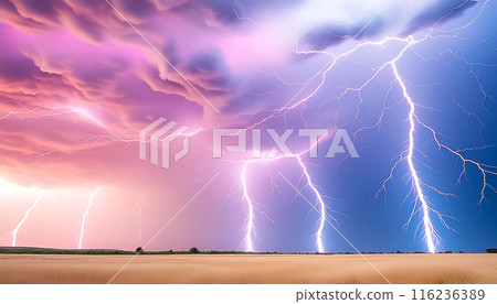 CG素材：奇幻閃電影像素材 116236389