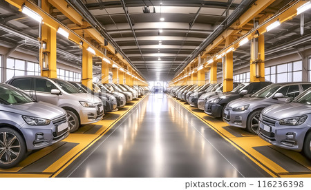CG material: Image material of an automobile production factory 116236398