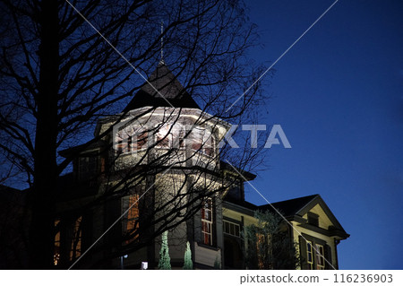 Western-style building late at night Western-style building late at night 116236903