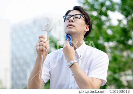 Man wiping sweat Man wiping sweat 116238013