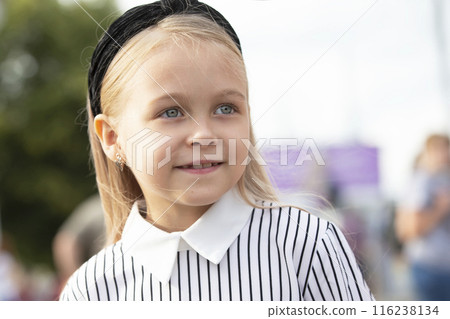 Portrait of a little girl blonde European type. Portrait of a little girl blonde European type. 116238134