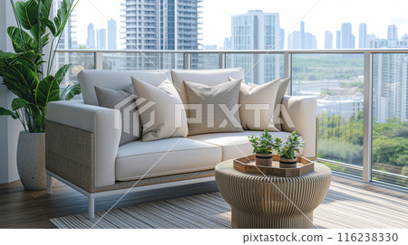 城市陽台沙發陽台露台背景自然 116238330