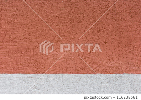 Brown plaster wall two colors abstract pattern white stucco background texture empty blank Brown plaster wall two colors abstract pattern white stucco background texture empty blank 116238561