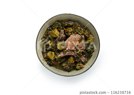 chakapuli, Georgian dish, stewed meat with herbs and tkemali, in white wine, homemade, no people, chakapuli, Georgian dish, stewed meat with herbs and tkemali, in white wine, homemade, no people, 116238716