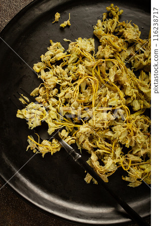 Jonjoli, Colchian klekachka, Georgian appetizer, pickled jonjoli, no people Jonjoli, Colchian klekachka, Georgian appetizer, pickled jonjoli, no people 116238717