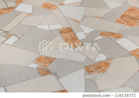 Grey mosaic stone ceramic floor tile background surface texture backdrop 116238772