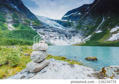 Boyabreen Glacier and lake in Norway 116238778