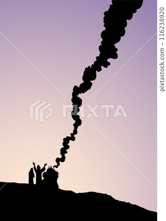 Vector drawing. Noah Offers a Sacrifice to God Vector drawing. Noah Offers a Sacrifice to God 116238920