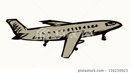 Vector drawing. Airport and aircraft Vector drawing. Airport and aircraft 116238923