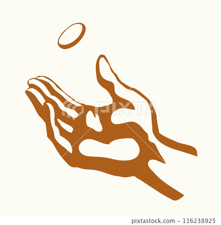 Vector drawing. The hand draws lots Vector drawing. The hand draws lots 116238925