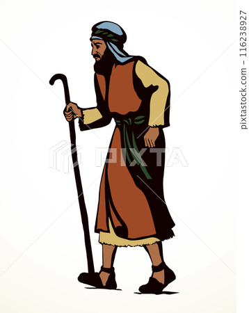 Vector drawing. Jewish man walk 116238927