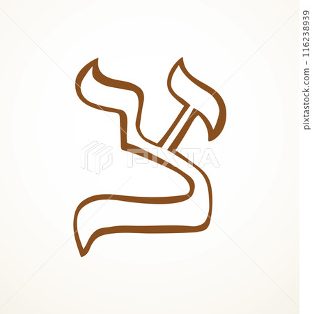 Vector drawing. Hebrew letter icon 116238939