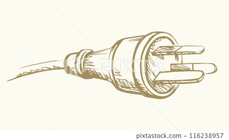 Vector drawing. Plug for electrical outlet 116238957
