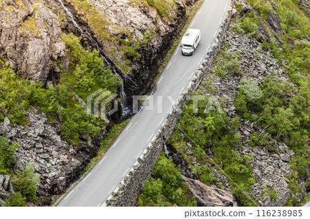 Trolls Path Trollstigen mountain road in Norway 116238985
