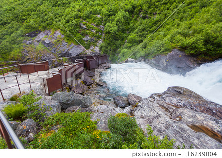 Videfossen waterfall in Norway Videfossen waterfall in Norway 116239004