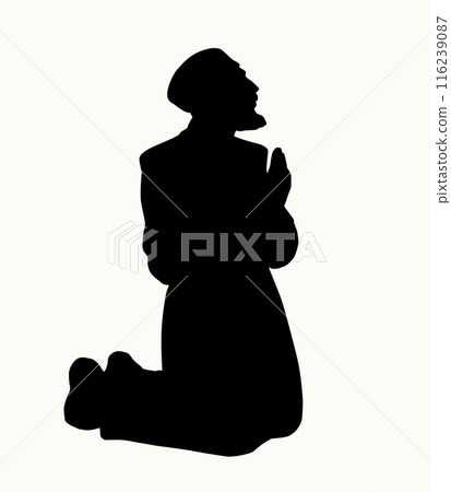 Vector drawing. Jesus heal the man 116239087