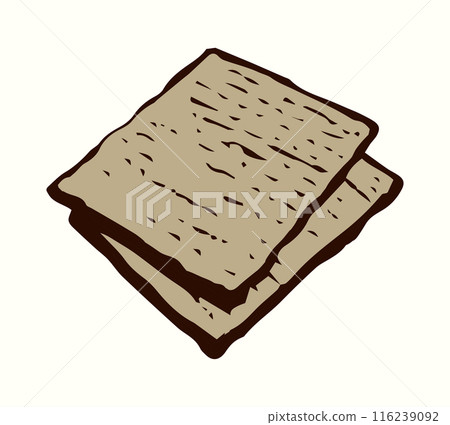Vector drawing. Two slices of unleavened bread 116239092