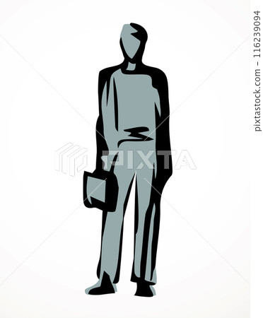 Vector drawing. Standing businessman sign Vector drawing. Standing businessman sign 116239094