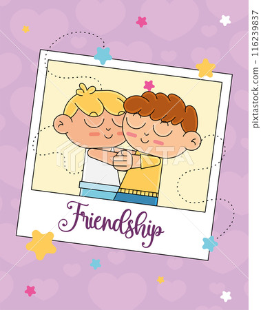 Friendship day Children hugging Vector illustration 116239837