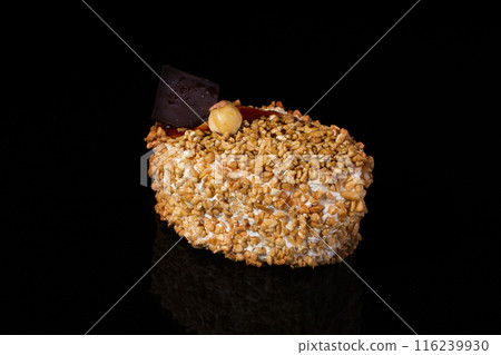 cake with walnut on a dark background 116239930