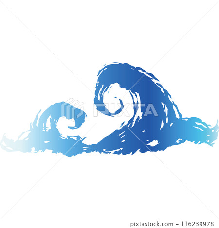強大的海浪浪花插畫素材向量 116239978