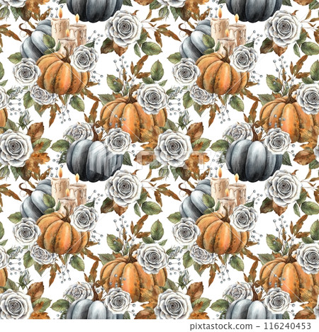 Ivory Roses and Orange Berry in Pumpkin