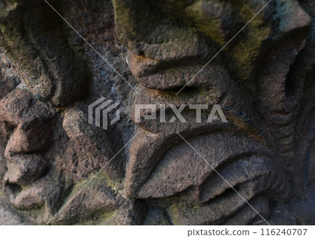 Stone ornament texture, cracks on the old stone background 116240707