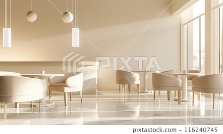 簡約空間設計休息空間座椅桌子背景白色 116240745